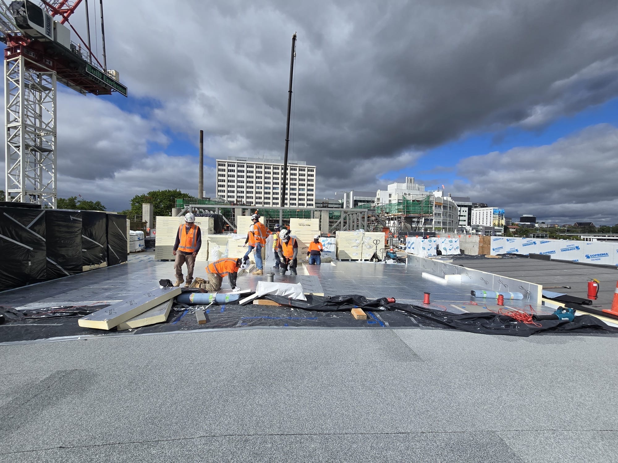 COMPLEX WARM ROOF SYSTEM FOR AUCKLAND HOSPITAL PLANT & TUNNEL BUILDING